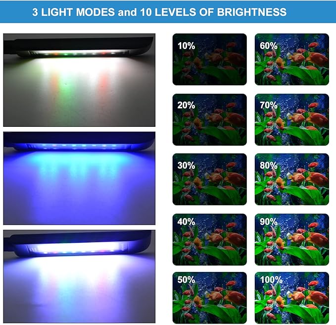 VARMHUS Aquarium lED Light,Fish Tank Light, Plant Light (4.8W, Black) VARMHUS