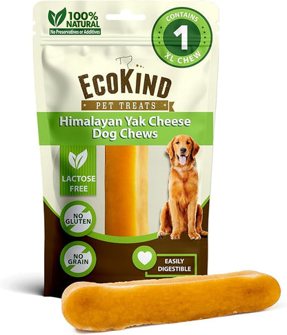 EcoKind Premium Gold Monster Yak Cheese Himalayan Dog Chew, Dog Treats Large Breed, All Natural, High Protein, for Aggressive Chewers, XL - 1 Chew - PAWPICO