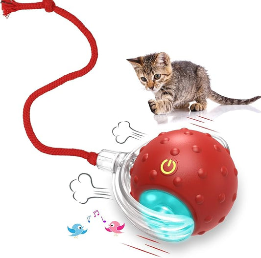 Cat Toys Interactive with Motion Activated & Chirping, Rolling Super Fast on Carpet Happy Party Game with Kittens - PAWPICO