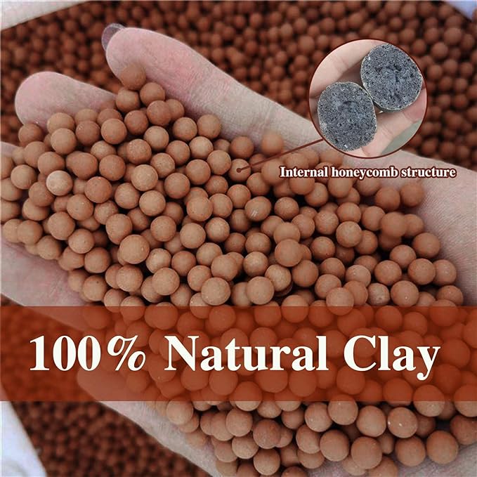 Halatool 6 LB Organic Leca Clay Pebbles for Plants 4mm-16mm Clay Balls 100% Natural Hydroton Leca Balls for Indoor Plants Hydroponic Growing Gardening Orchids Drainage Decoration Aquaponics HALATOOL