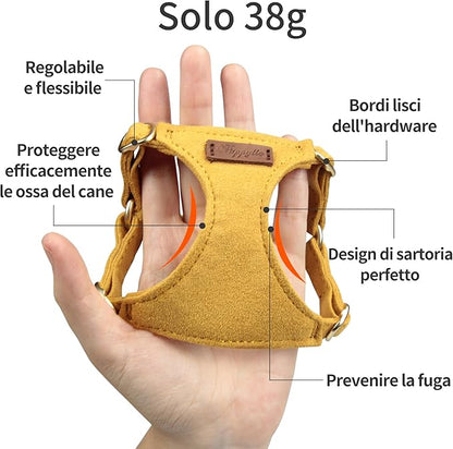 Puppytie No Pull Dog Harness with Multifunction Dog Leash,Soft Adjustable No Choke Escape Proof Pet Harness Vest for Medium Dogs or Large Dogs,Yellow,M Puppytie