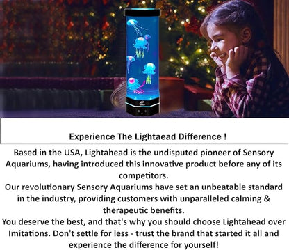 Lightahead LED Fantasy Jellyfish Lamp with Color Changing Light Effects. A Sensory Synthetic Fish Tank Aquarium Mood Lamp. Large (15 Inches Tall) Lightahead%C2%AE