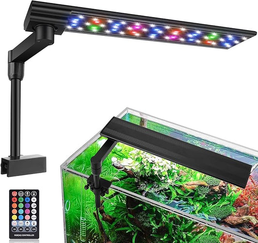 Zingbabu Aquarium Light, 12-20" 20W Full Spectrum LED Clip On Fish Tank Light, 270° Rotation Fish Lamp, Exclusive for 2-15 Gallon Fish Tanks, Freshwater Aquarium Lights for Plants ProfessionalPhotographyLight