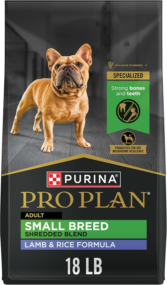 Purina Pro Plan Small Breed High Protein Dog Food Dry Shredded Blend Lamb and Rice Formula - 18 lb. Bag - PAWPICO