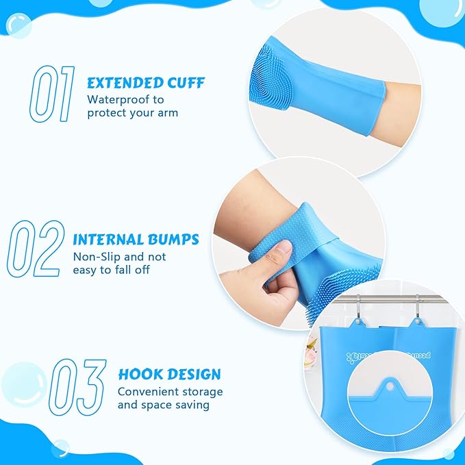 Pecute Pet Grooming Gloves 2 Pairs - Heat Resistant Silicone Gloves with High-Density Teeth and Enhanced Five Finger Design for Bathing and Massaging Pets - PAWPICO