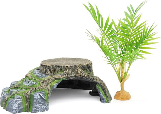 Reptile Hides Hideout Habitat, Reptile Caves for Bearded Dragons, Leopard Geckos, Lizards, Turtles, Snakes, Frogs (XX Large-A) PAWPICO