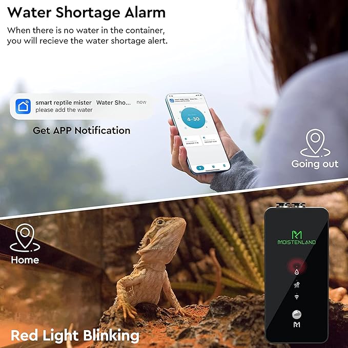 Moistenland WiFi Enabled Reptile Mister for Reptile Terrariums, Reptile Misting System for Snake Ball Python Tortoise Lizard Aquarium Moistenland