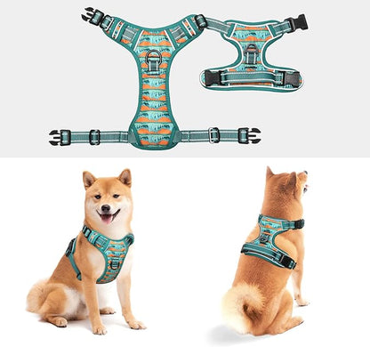 Timos No Pull Dog Harness,No Choke Front Clip Dog Reflective Harness,Adjustable Soft Padded Pet Vest with Easy Control Handle for Medium Dogs,Wilderness,M Timos