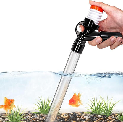 Aquarium Gravel Cleaner Fish Tank Kit Long Nozzle Water Changer for Water Changing and Filter Gravel Cleaning with Air-Pressing Button and Adjustable Water Flow Controller- BPA Free SSRIVER