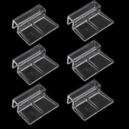 6 Pcs Aquarium Lid Clips, 8mm Thick Fish Tank Lid Clear Acrylic Aquarium Cover Support Clamps Replacement Universal Aquarium Glass Top Cover Holder Lid for Rimless Aquariums Fish Tank PAWPICO