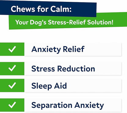 STRELLALAB Vet Formulated Hemp Calming Chews for Dogs - Anxiety Relief Calming Treats - Advanced Melatonin Pet Calm - Natural Sleep Aid & Stress, Separation Anxiety Relief - 120 Treats - Bacon STRELLALAB