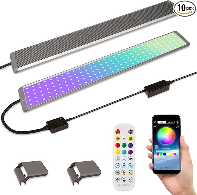 LED Aquarium Lights, Smart App Timing Fish Tank Light, RGBW Full Spectru Aquarium Lamp 27 Inches & 69cm (2024 App Pro Max Version) Jenklight