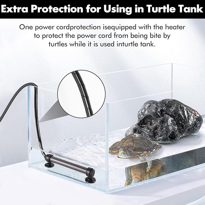 Orlushy 25W Submersible Mini Fish Tank Heater, Adjustable Aquarium Heater with Digital Display External Controller, Overheat Protection and Free Thermometer for 1-5 Gallon Freshwater & Saltwater Tank Orlushy