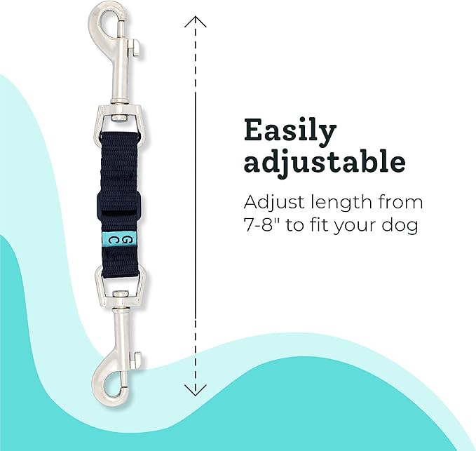 Gentle Creatures Collar Companion - Adjustable Collar Backup Clip for Dog Harness, Prong, Pinch Collar, Gentle Lead - Double Ended Clasp - Safety Clip GentleCreatures