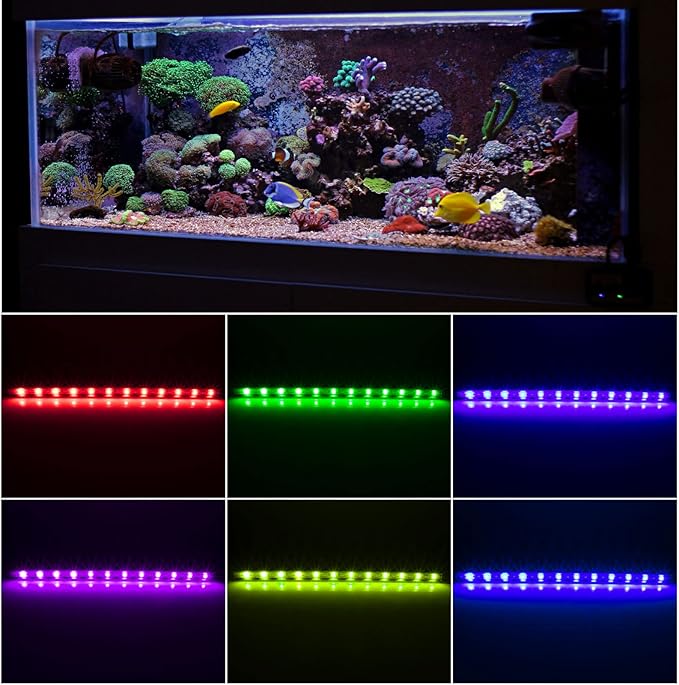 Smart Aquarium Light with App Timer, Dynamic Lighting Landscape for 47-51 Inch Fish Tank, 7/24 Auto Power On/Off, RGBW Full Spectrum Aquarium Lighting Jenklight