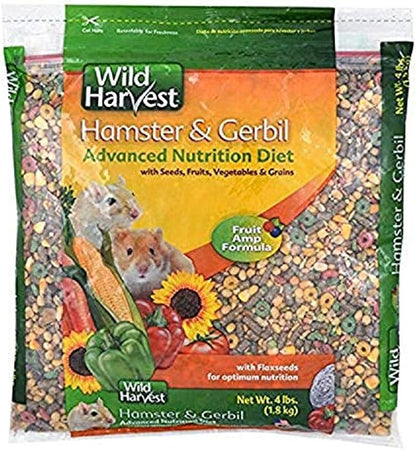 Wild Harvest Hamster And Gerbil Advanced Nutrition Diet, 4-Pound, Multicolor, One Size (E1950W), 4 pounds Wild+Harvest