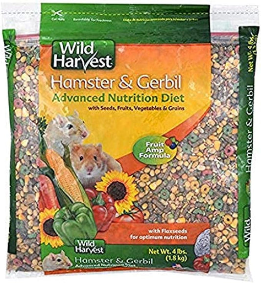Wild Harvest Hamster And Gerbil Advanced Nutrition Diet, 4-Pound, Multicolor, One Size (E1950W), 4 pounds Wild+Harvest