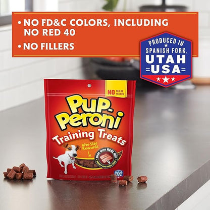 Pup-Peroni Training Dog Treats, Original Beef Flavor, 5.6 Ounce (Pack of 8), Made with Real Beef, Bite Size Rewards - PAWPICO