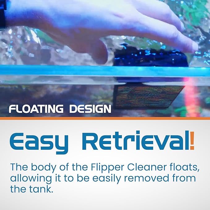 FL!PPER Flipper EDGE Puffer Limited Edition Floating Magnetic Aquarium Cleaner | 2-In-1 Dual Blade Scrubber & Scraper Fish Tank Cleaner Tools for Efficient Cleaning & Acrylic Surface Maintenance FLPPER