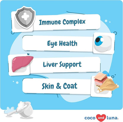 Multivitamin for Cats - 4oz Powder - L-Lysine, Taurine, and Spirulina for Immune Support and Eye Health - Fish Oil & Vitamins for Skin and Heart Health. (for Cats) CocoandLuna