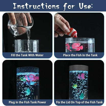 Bubble Fish Lamp, Sensory Bubble Tube Lamp, Artificial Fish Tank with Moving Fish, to Light Up Your Life Like a Lamp, Fish Tank Light and Aquarium Lamp, Excellent Gift for Kids & Adults SHTALHST
