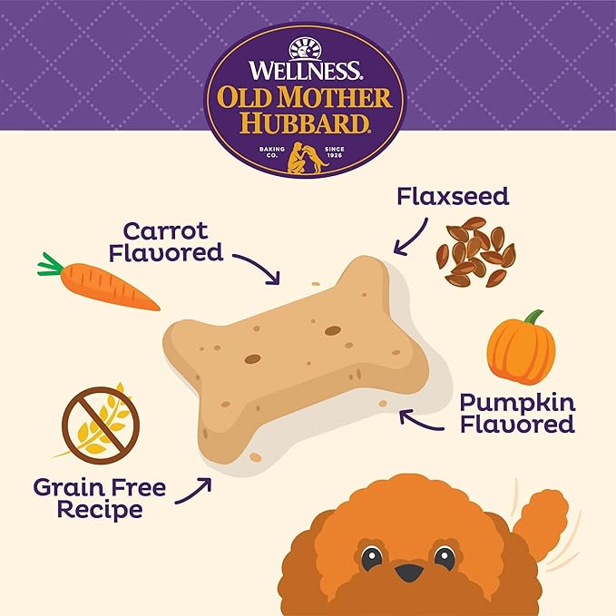 Wellness Old Mother Hubbard Pick of the Patch Grain Free Natural Dog Treats, Crunchy Oven-Baked Biscuits, Ideal for Training, Mini Size, 16 ounce bag - PAWPICO