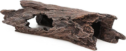 AQUA KT Reptile Hideout Tree Trunk Hollow Log Cork Bark for Lizard Bearded Dragon Snake Chameleon Hermit Crab Leopard Gecko Terrarium Habitat Decoration AQUAKT