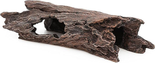 AQUA KT Reptile Hideout Tree Trunk Hollow Log Cork Bark for Lizard Bearded Dragon Snake Chameleon Hermit Crab Leopard Gecko Terrarium Habitat Decoration AQUAKT