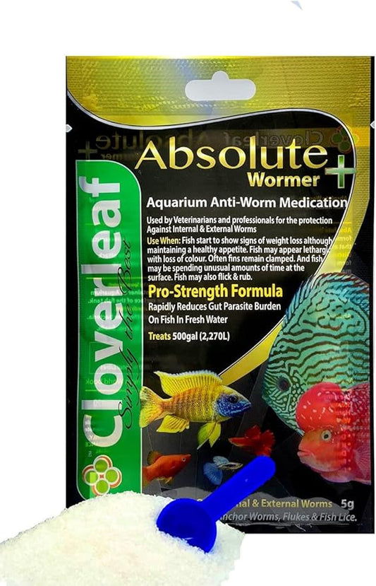 Wormer Plus - Anti-Parasitic Fish Medication - Flubendazole for Fish with parasites and Flukes (10 Grams) Absolute+Wormer