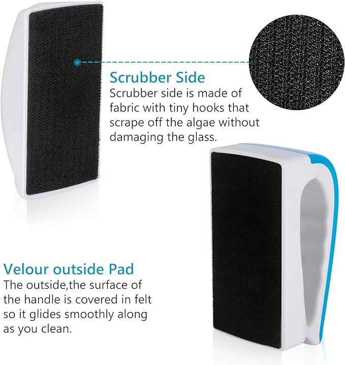 Magnetic Aquarium Fish Tank Glass Algae scrapers Glass Cleaner Scrubber Clean Brush [Floating,Scratch-Free,Non-Slip,magnetizing] XL Neptonion