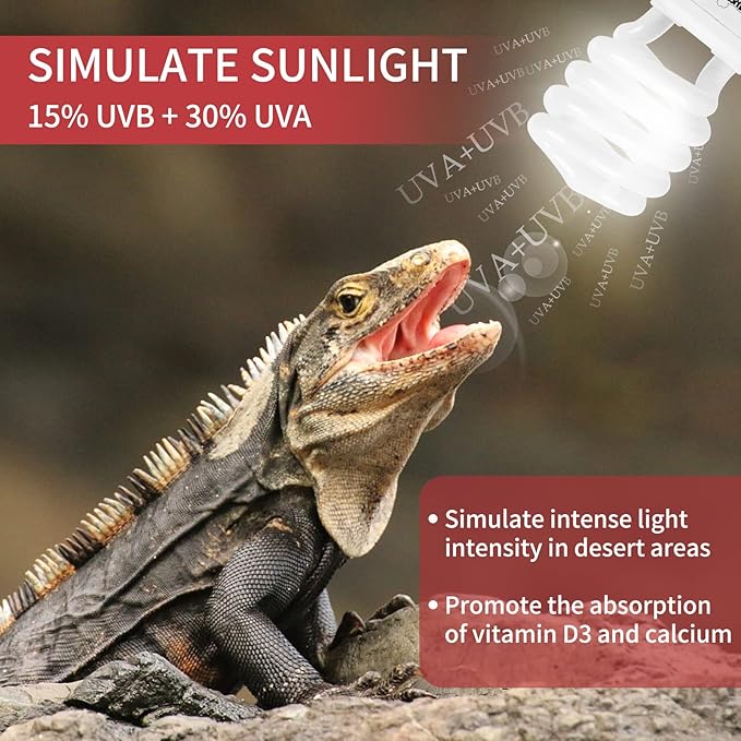 LUCKY HERP 26W UVB 15.0 Intense UVA UVB Compact Flouorescent Lamp Desert Terrarium Light Bulb for Reptile and Amphibian LUCKYHERP