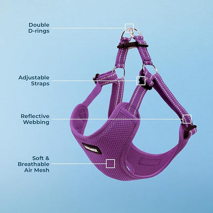 Best Pet Supplies Voyager Adjustable Dog Vest Harness Breathable No Pull Harness for Small, Medium, Large Dogs, Heavy Duty Harness for Walking, Jogging, Easy Step-In, Reflective Stripes - (Purple), XL BestPetSuppliesLLC