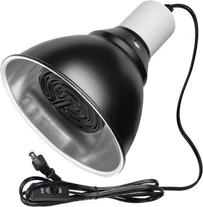 Reptile Lamp Bulb Fixture 5.5 Inch Deep Dome with Switch - Ideal for 60W/75W/100W/150W Heat Lamp Bulbs, Compatible with All E26 UVA/UVB/Basking Heat Bulbs, Supports Up to 150 watts BOEESPATDirect