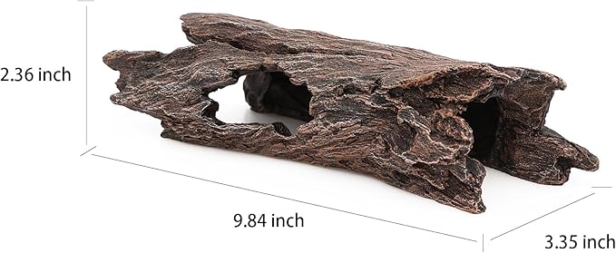 AQUA KT Reptile Hideout Tree Trunk Hollow Log Cork Bark for Lizard Bearded Dragon Snake Chameleon Hermit Crab Leopard Gecko Terrarium Habitat Decoration AQUAKT