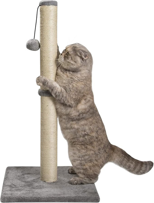 29 Inches Cat Scratching Post, Cat Scratch Post Kitten Scratcher with Sisal Rope, Scratching Post for Indoor Cats with Hanging Ball - PAWPICO