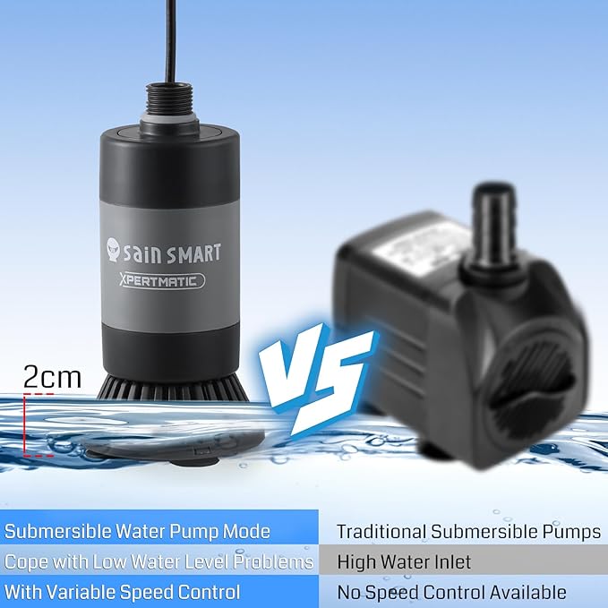 SainSmart XpertMatic Aquarium Gravel Cleaner, 528GPH/28W Powerful Fish Tank Cleaner, Adjustable Water Flow Aquarium Cleaner Kit, Electric Gravel Vacuum for Sand Washing and Water Changing SainSmart