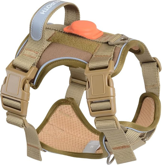 AUROTH Dog Harness Medium Sized Dog, Dog Vest Harness Medium Size Dog, Medium Dog Harness, No Pull Dog Harness for Medium Dogs with Handle, Army Yellow M AurothPets