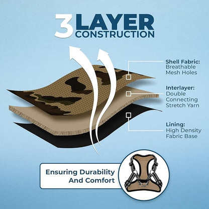 Best Pet Supplies Voyager Adjustable Dog Vest Harness Breathable No Pull Harness for Small, Medium, Large Dogs, Harness for Walking, Jogging, Easy Step-in, Reflective Stripes - (Army Base), S BestPetSuppliesLLC