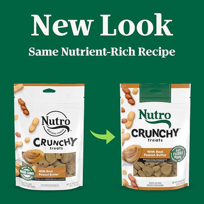 NUTRO Crunchy Dog Treats with Real Peanut Butter, 10 oz. Bag - PAWPICO