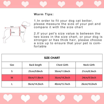 Dxhycc Dog Knitted Sweater Dog Heart Sweater Puppy Sweater Warm Soft Pet Holiday Clothes for Medium Cats and Dogs (Pink, M) - PAWPICO