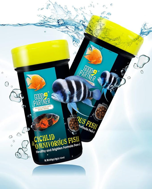 Purify Series for Cichlid Fish Food, Floating pellets, Nutritionally Balanced Professional Formula, Color Enhancing, All Natural Ingredients, Medium Granule, 2.12 oz (Pack of 2) GOODPARTNERFishFoodPurifySeries