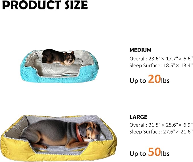 Dog Bed with Sides for Medium Dogs and Large Dogs, Soft & Fluffy, All Seasons, Fully Removable & Washable Dog Bed, Luxury, Stylish, Cozy, Comfy, Warm(Blue+Gray, M) - PAWPICO