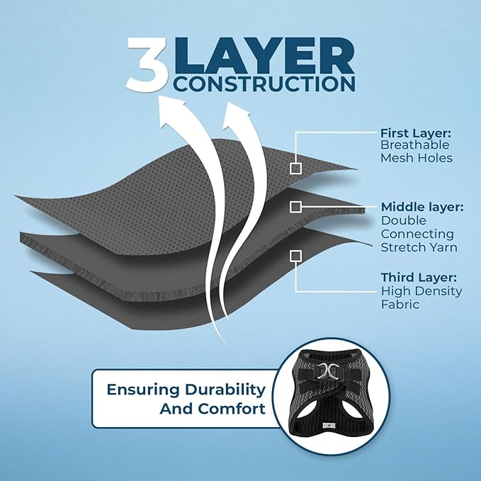 Voyager Step-in Air Dog Harness - All Weather Mesh, Reflective, No Pull Harness for Small, Medium Dogs, Cats - Secure with Hook & Loop Fastener, Buckle, Double D-Rings - Gray 2-Tone, M BestPetSuppliesLLC