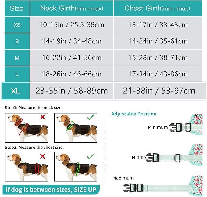 Timos Dog Harness,NO Need Go Over Dogs Head 3 Snap Buckles Pet Harness with 2 Leash Clips,Adjustable Soft Padded No-Pull,Reflective No-ChokeOxford Vest for Small Medium Large Dogs,X-Large(Packof1) Timos