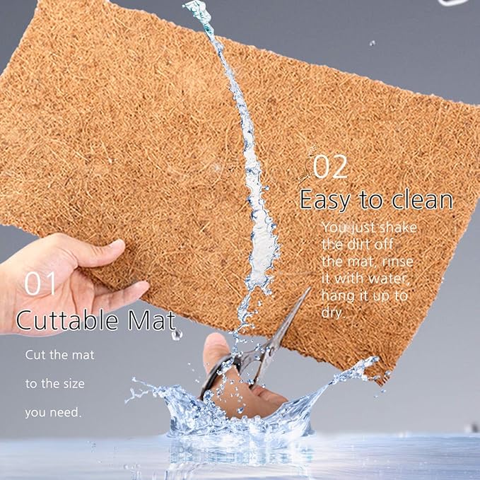 Reptile Carpet Natural Coconut Fiber, 36" x 18" Tortoise Carpet Mat for Pet Terrarium Liner, Reptile Bedding Supplies for Lizard, Snake, Chameleon, Turtle, Bearded Dragon SISIPAILIFE