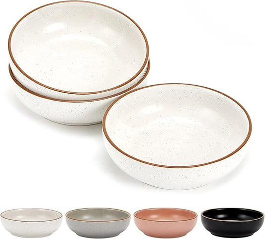Ceramic Cat Bowls, Howise Pet Bowl Cat Dishes for Food and Water, 5.3 In Cat Food Dish 3 Pack Cat Food Bowls Set Small Dog Dish, Matte White Finish - PAWPICO