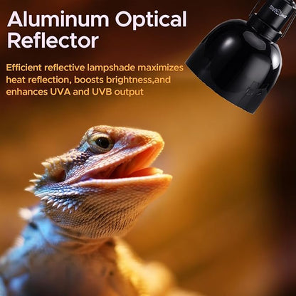 Reptile Light Fixture 2 Packs 5.5 Inch Deep Dome Lamp Cap,Optical Reflection Cover Reptile Enclosures ToxiRium