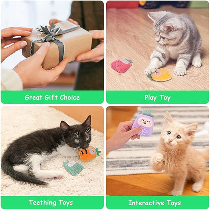 Catnip Toys, Catnip Toys for Cats, Cat Toys with Catnip, Cat Toys for Indoor Cats Kittens, Cat Chew Toy, Cat Pillow Toys for Teeth Cleaning Playing, 6 Pack - PAWPICO