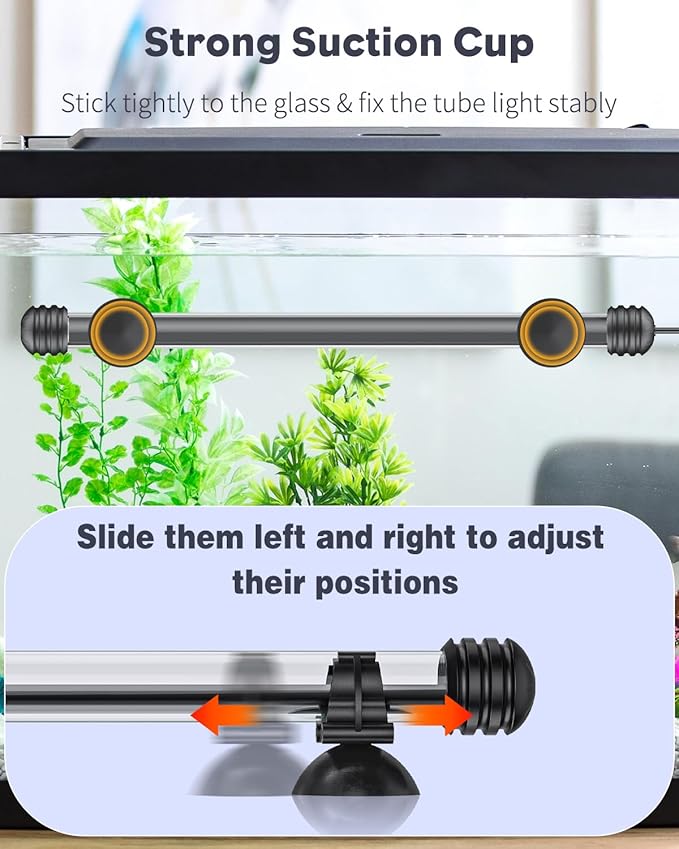 Pawfly 5 W Aquarium LED Light 11 Inch Underwater Fish Tank Light with Full Spectrum IP68 Waterproof White Blue Red Lights with Daytime & Night Mode Timer Auto On/Off and Adjustable Brightness Pawfly