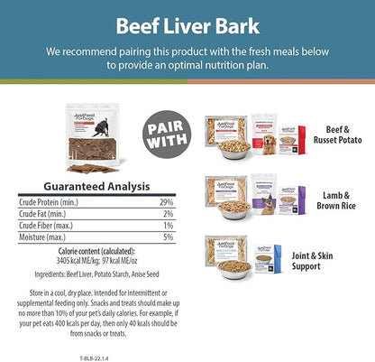 JustFoodForDogs Limited-Ingredient Beef Liver Healthy Dog Treats, Preservative-Free, Made in The USA, 5 oz - PAWPICO